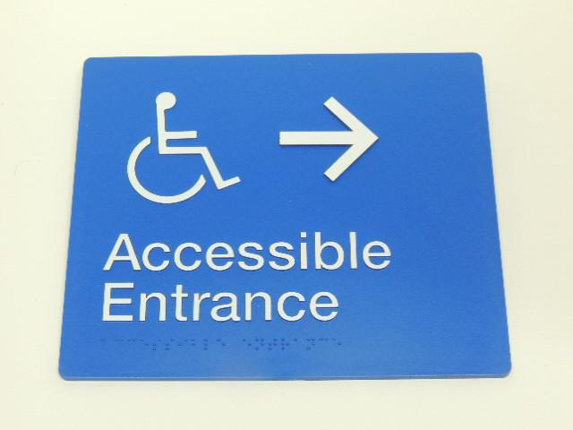 Braille Sign - Accessible Entrance Right Arrow Image