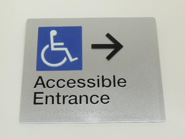 Braille Sign - Accessible Entrance Right Arrow Image