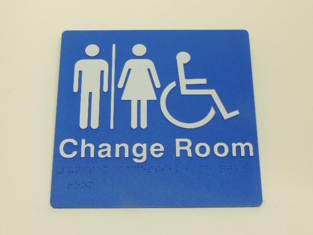 Braille Sign - Male & Female Accessible Change Room Image