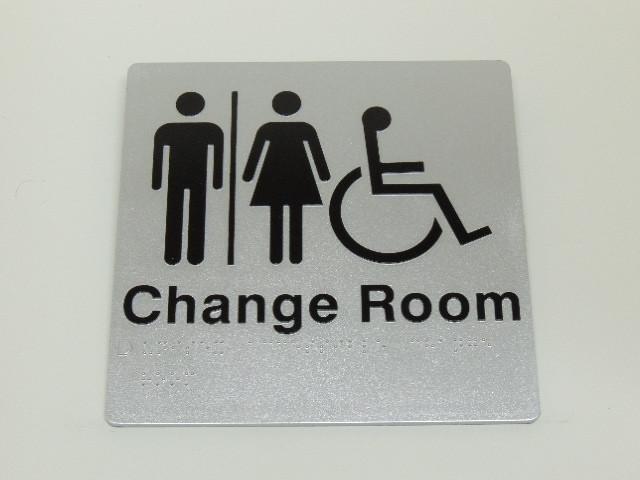 Braille Sign - Male & Female Accessible Change Room Image