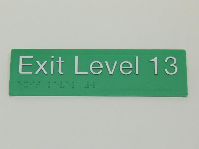 Braille Signs - Exit Level 13 Image