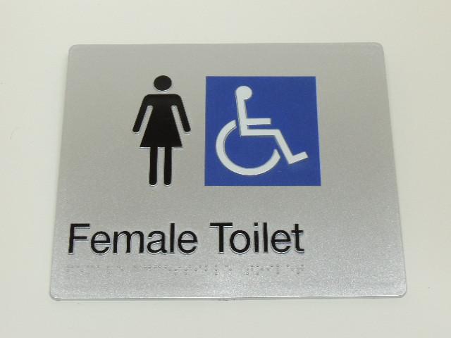 Braille Sign - Female Accessible Toilet Image