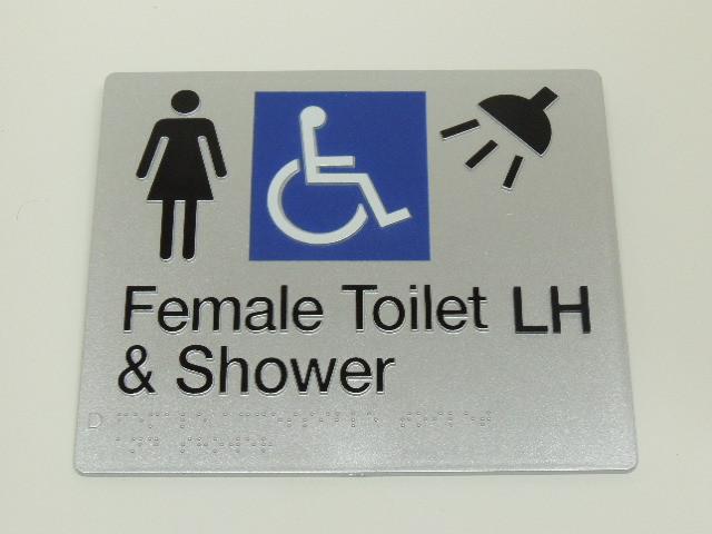 Braille Sign - Female Accessible Toilet LH & Shower Image
