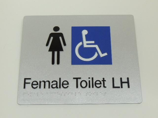 Braille Sign - Female Accessible Toilet-LH Image