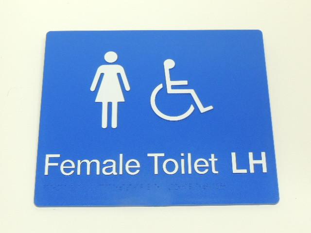 Braille Sign - Female Accessible Toilet-LH Image
