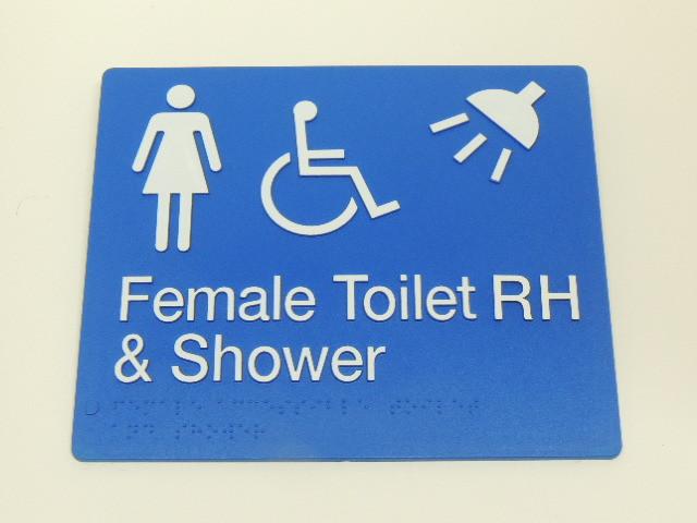 Braille Sign - Female Accessible Toilet RH & Shower Image