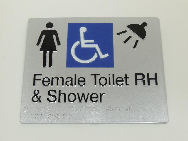Braille Sign - Female Accessible Toilet RH & Shower Image