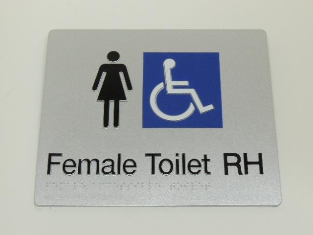 Braille Sign - Female Accessible Toilet RH Image
