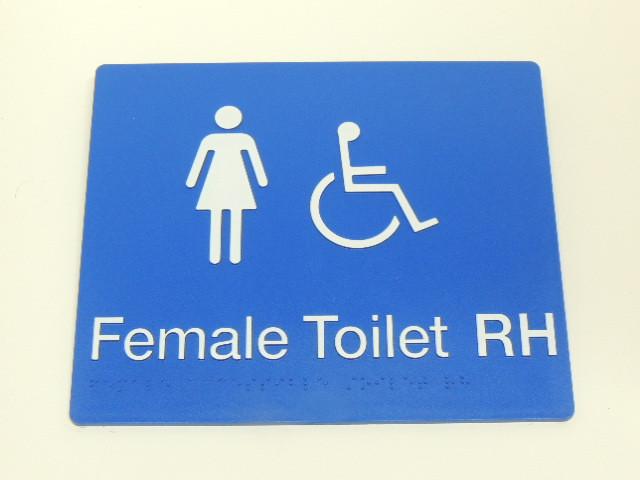 Braille Sign - Female Accessible Toilet RH Image