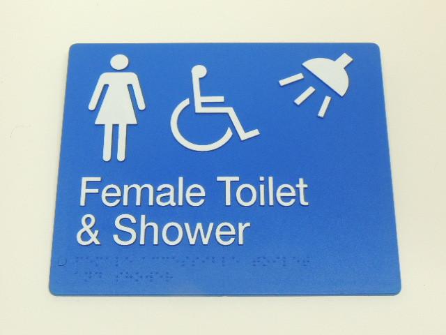 Braille Sign - Female Accessible Toilet & Shower Image