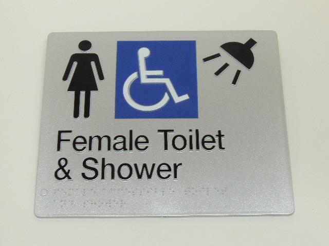 Braille Sign - Female Accessible Toilet & Shower Image
