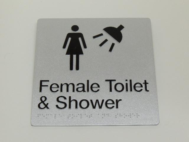 Braille Sign - Female Toilet & Shower Image