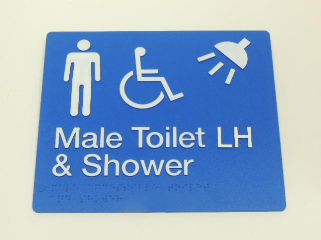 Braille Signs - Male Accessible Toilet LH & Shower Image