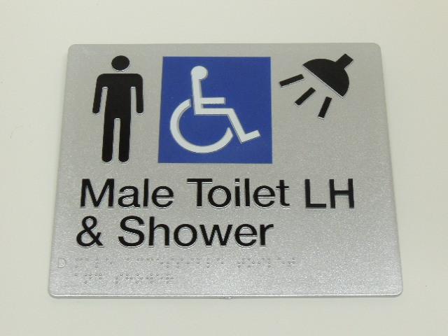 Braille Signs - Male Accessible Toilet LH & Shower Image
