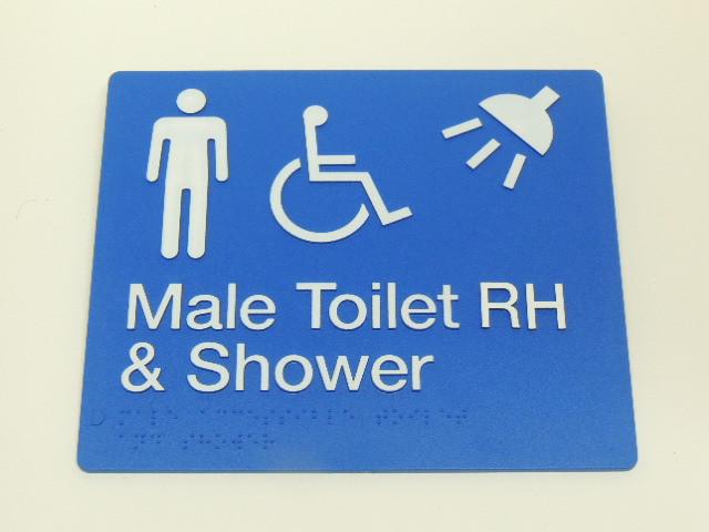 Braille Signs - Male Accessible Toilet RH & Shower Image