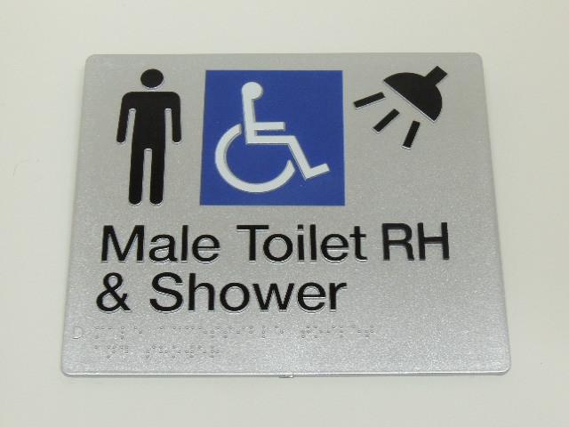 Braille Signs - Male Accessible Toilet RH & Shower Image