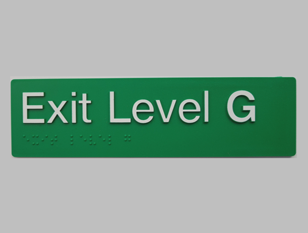 Exit Level Ground Braille Sign Image