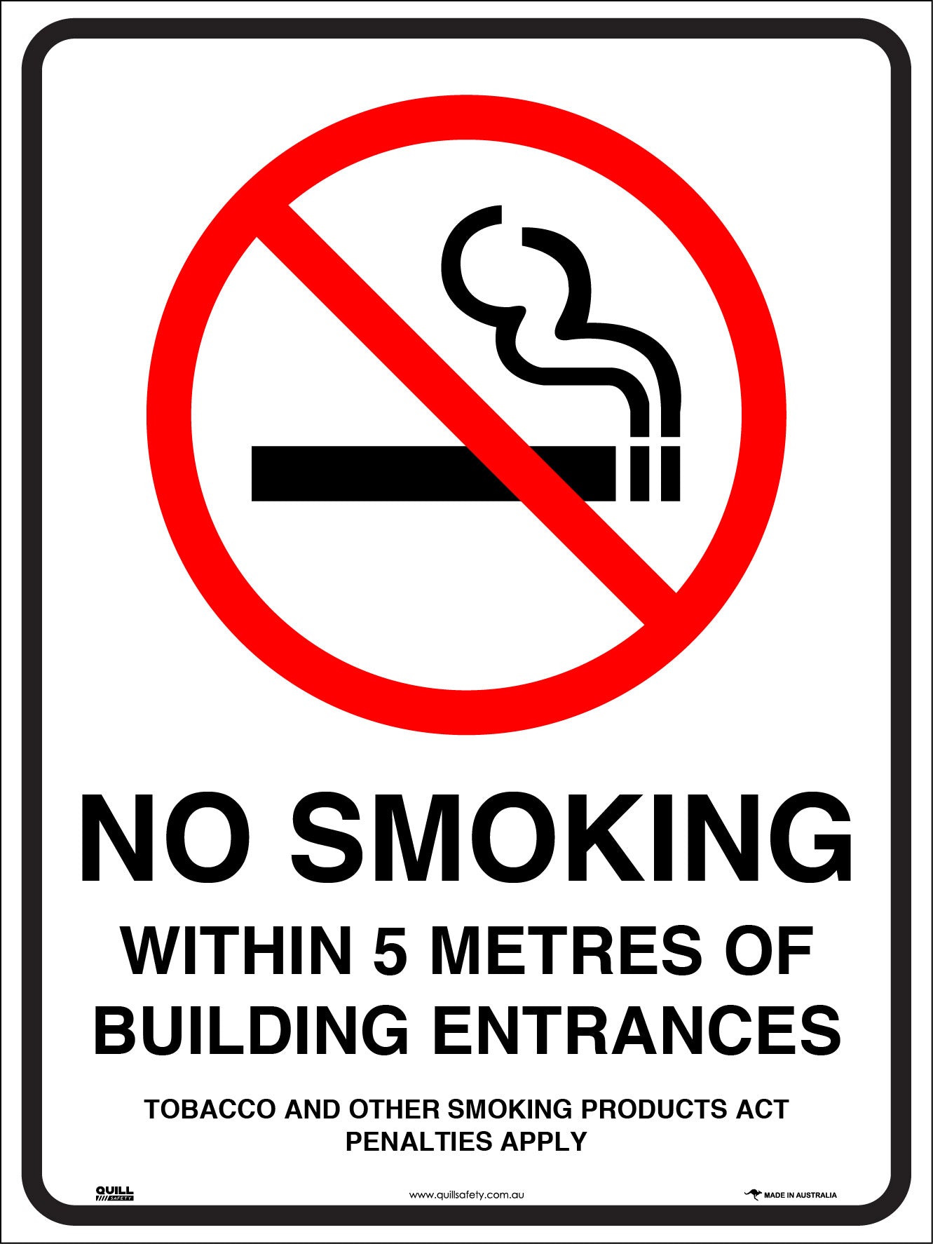 Prohibition Signs - No Smoking Within 5 Metres of Building Entrances Image