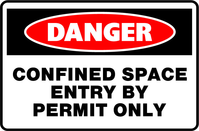 Danger Signs - Confined Space Entry By Permit Only Image