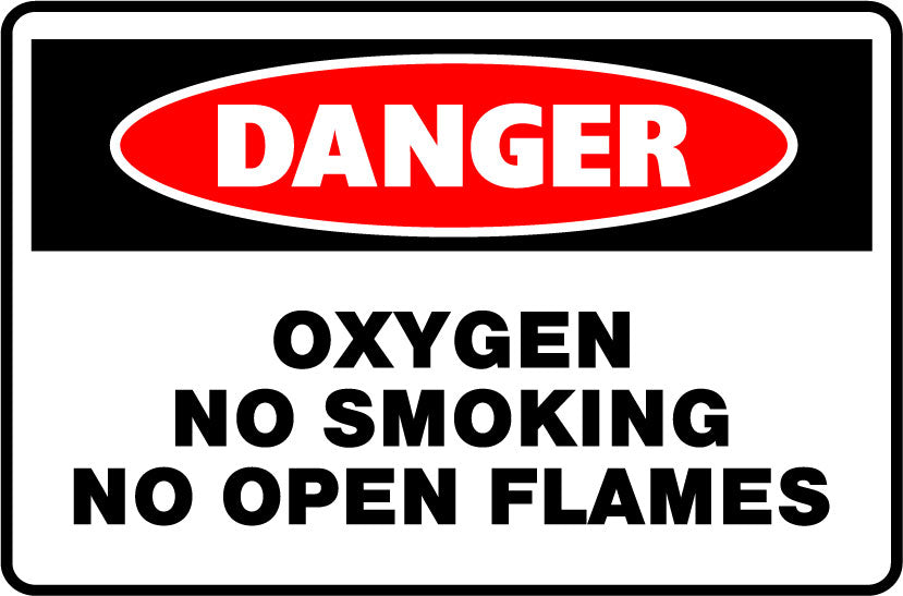 Danger Signs - Oxygen No Smoking No Open Flames Image