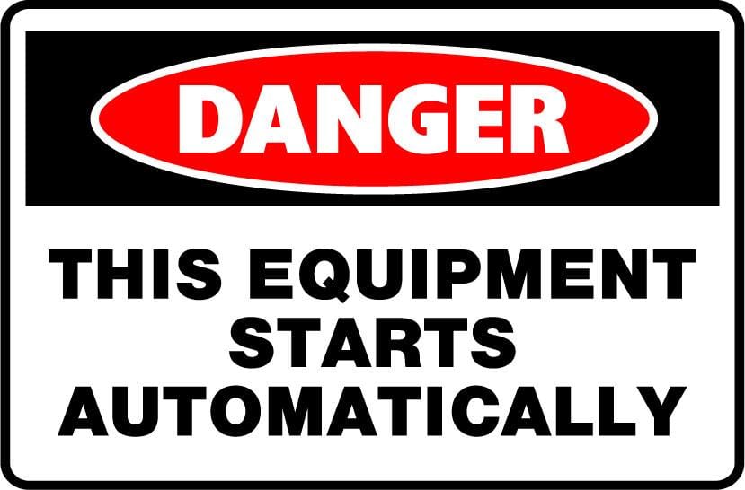 Danger Signs - This Equipment Starts Automatically Image