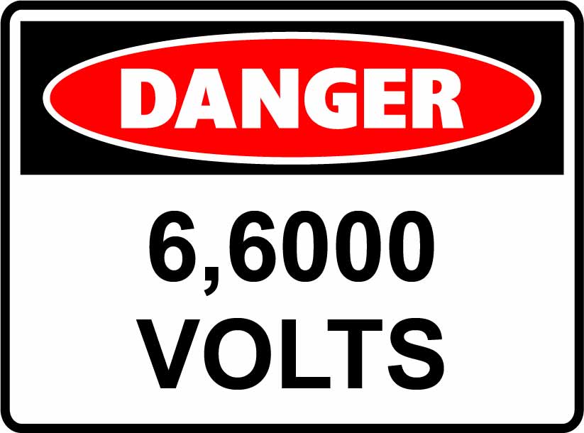 Danger Signs - 6,600 Volts Image