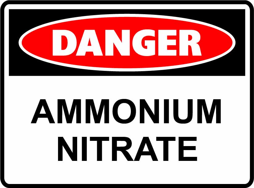 Danger Signs - Ammonium Nitrate Image