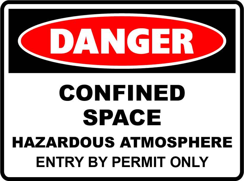 Danger Signs - Confined Space Hazardous Atmosphere Entry By Permit Only Image