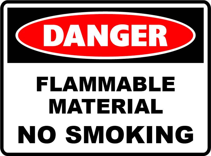 Danger Signs - Flammable Material No Smoking Image