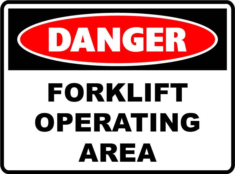 Danger Signs - Forklift Operating Area Image