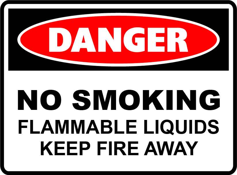 Danger Signs - No Smoking Flammable Liquids Keep Fire Away Image