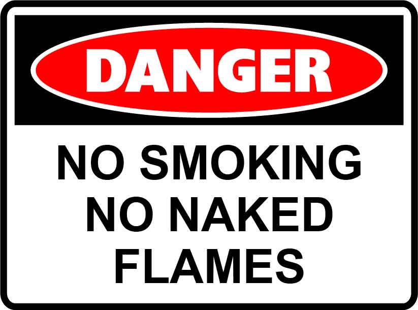 Danger Signs - No Smoking No Naked Flames Image