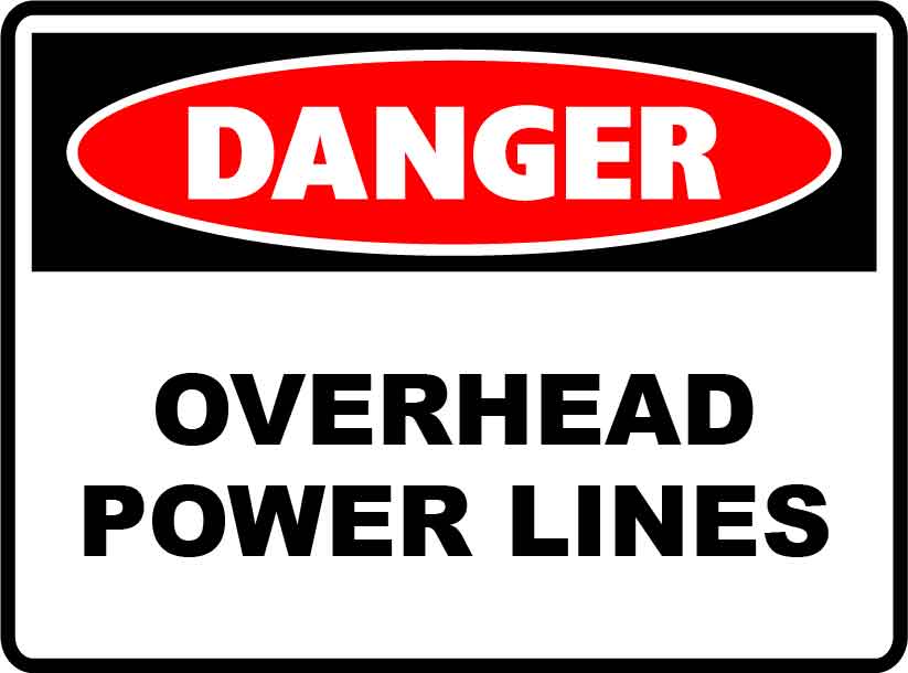 Danger Signs - Overhead Power Lines Image