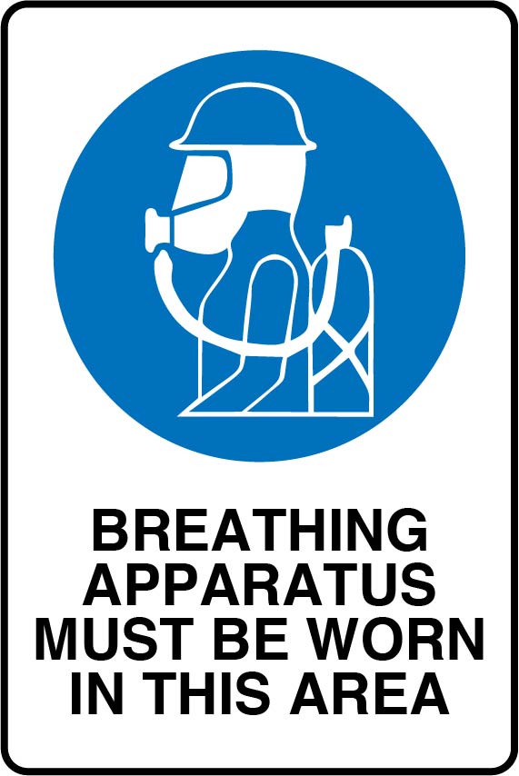 Mandatory Signs - Breathing Apparatus Must Be Worn In This Area Image