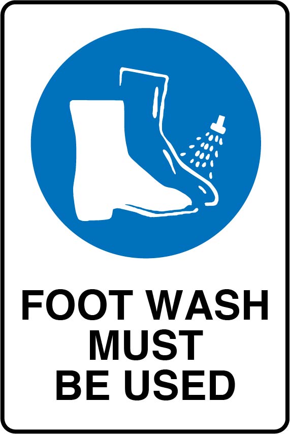 Mandatory Signs - Foot Wash Must Be Used Image