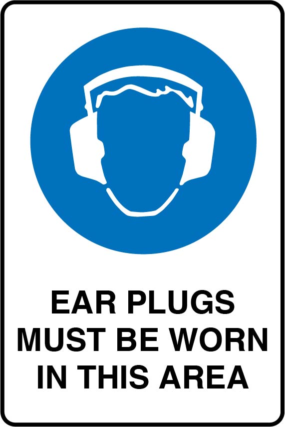 Mandatory Signs - Ear Plugs Must Be Worn In This Area Image