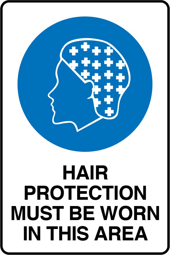 Mandatory Signs - Hair Protection Must Be Worn In This Area Image