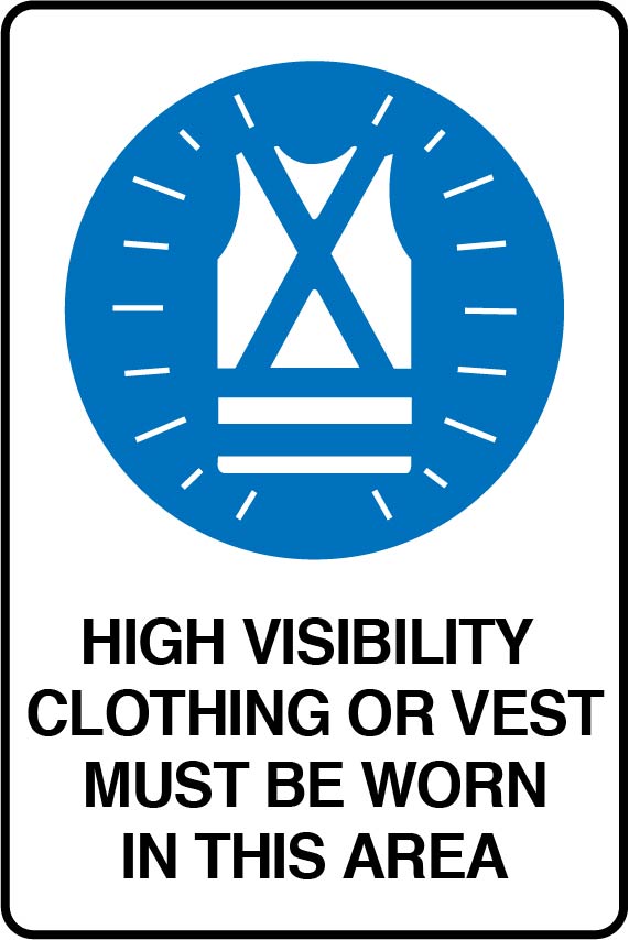 Mandatory Signs - High Visibility Clothing Or Vest Must Be Worn In This Area Image