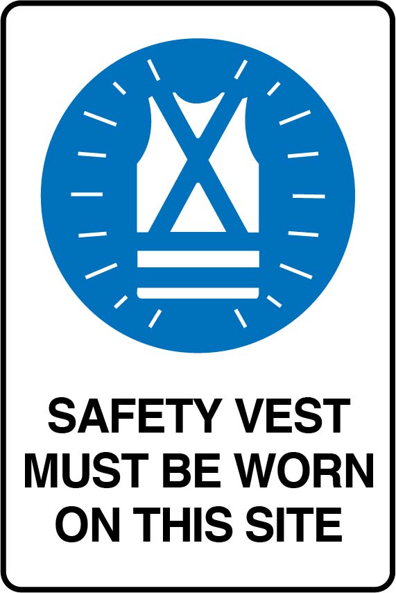 Mandatory Signs - Safety Vest Must Be Worn On This Site Image
