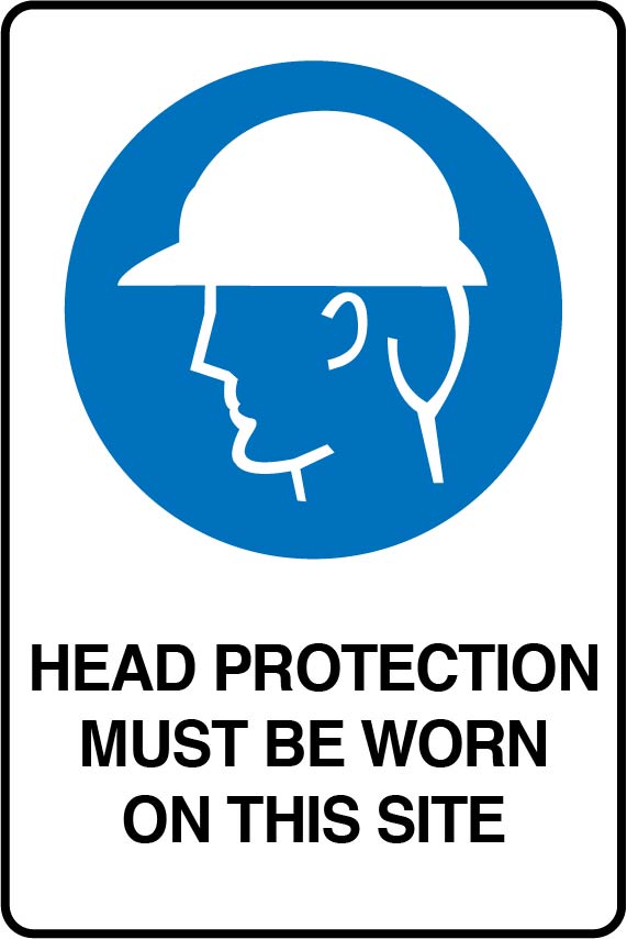 Mandatory Signs - Head Protection Must Be Worn On This Site Image