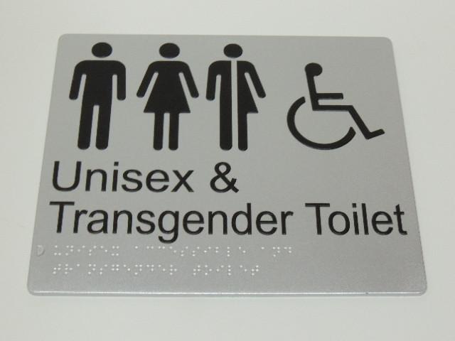 Braille Signs - Unisex & Transgender Accessible Toilet Image