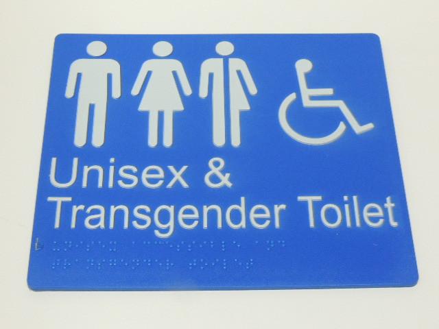 Braille Signs - Unisex & Transgender Accessible Toilet Image