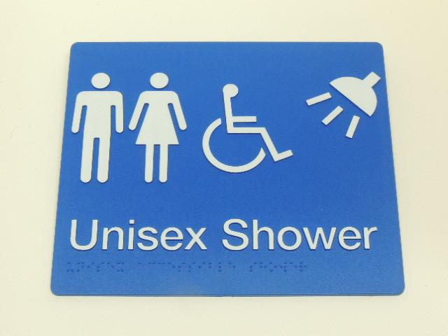 Braille Signs - Unisex Accessible Shower Image