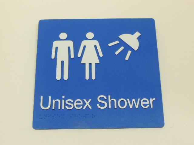 Braille Signs - Unisex Shower Image