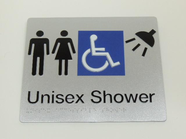 Braille Signs - Unisex Accessible Shower Image