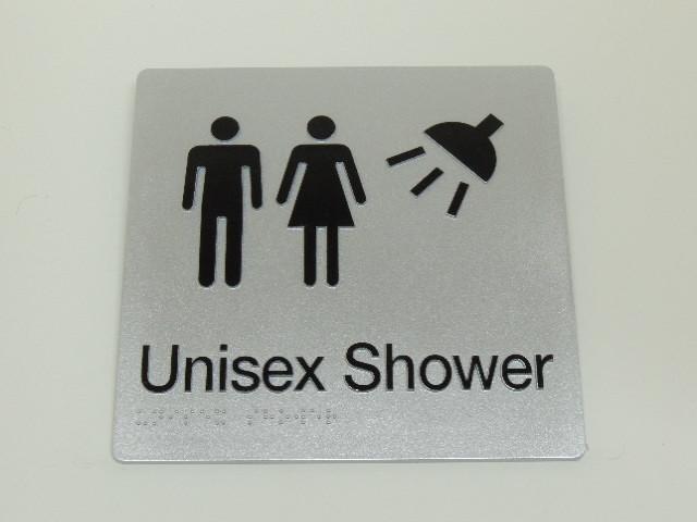 Braille Signs - Unisex Shower Image