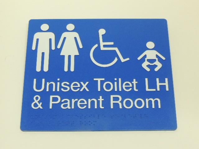 Braille Signs - Unisex Accessible Toilet LH & Parent Room Image