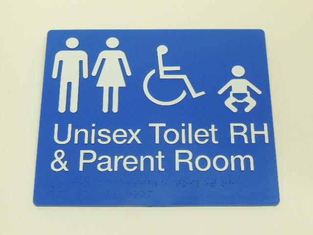 Braille Signs - Unisex Accessible Toilet RH & Parent Room Image
