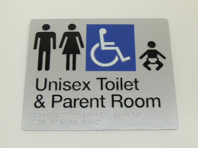 Braille Signs - Unisex Accessible Toilet & Parent Room Image