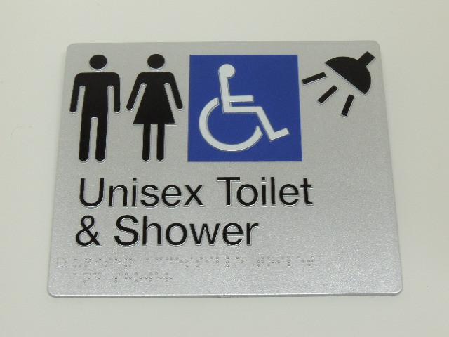 Braille Signs - Unisex Accessible Toilet & Shower Image